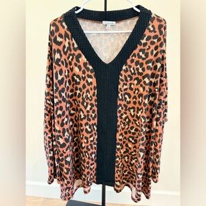 White Birch Animal Print Sweater size XL/Oversized fits up to 3X